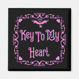 Goth Valentinstag Schlüssel zu meinem Herzen Rosa Magnet