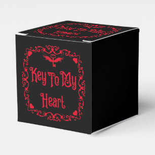 Goth Valentinstag Schlüssel zu meinem Herzen Rot Geschenkschachtel