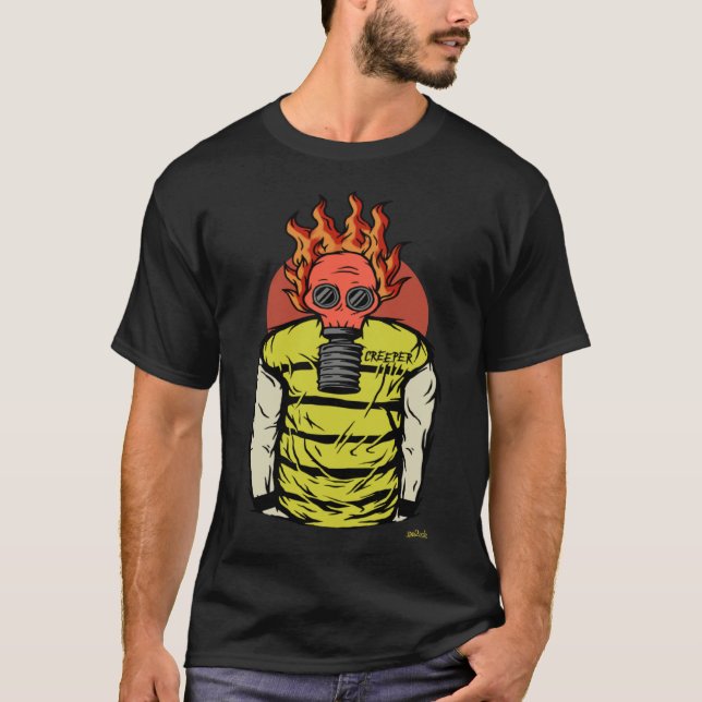 Goth Video Game Gas Mask Gamer T-Shirt (Vorderseite)