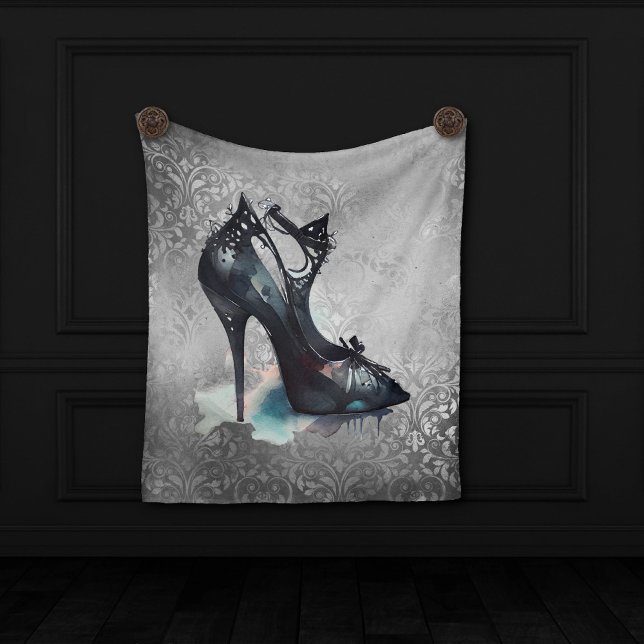 Goth Vogue Grunge | Aquamarine Splash Stiletto Hig Fleecedecke (Von Creator hochgeladen)