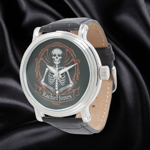 Goth watch Skeleton Name gothic Viktorianisch Armbanduhr