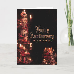 Goth Wedding Anniversary Card - Fügen Sie Ihren ei Dankeskarte
