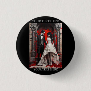Goth Wedding Couple Verlassen der Kirche Button