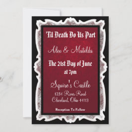 Goth Wedding Einladung in Schwarz und Rot
