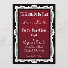 Goth Wedding Einladung in Schwarz und Rot