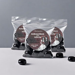 Goth Wedding Sticker Gefallen Label bevorzugt