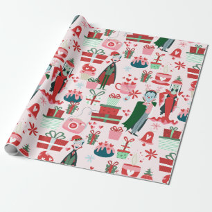 goth Weihnachten Horror Santa Vampir Paar Geschenkpapier