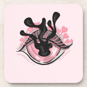 Goth Weird Pink Eye Creepy Horror Magical Hexe Getränkeuntersetzer
