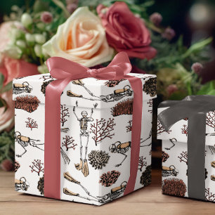 Goth White Scuba Diver Skelette Schwimmen Geschenkpapier