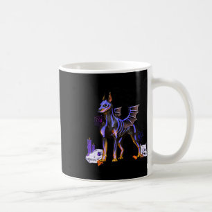 Goth Winged Doberman Dog Skulls Bat and Candles Ha Kaffeetasse
