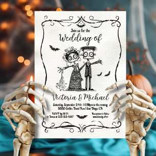 Goth Zombie Doodle Wedding Einladung