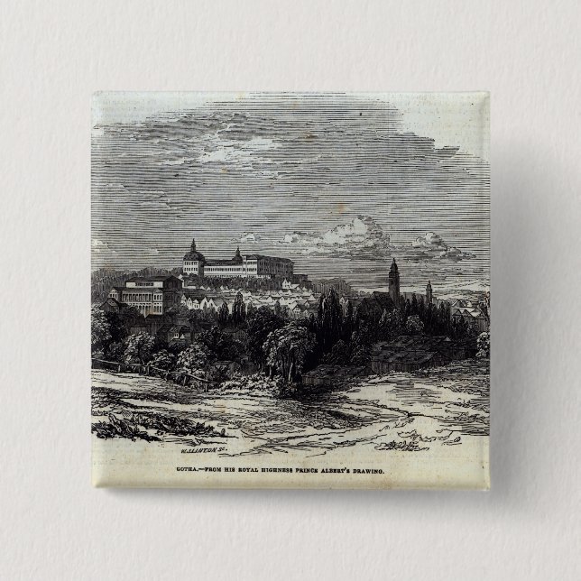 Gotha, graviert von W.J. Linton Button (Vorderseite)