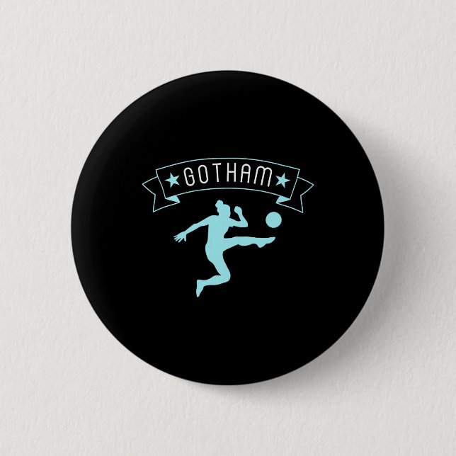 Gotham Fußball Fan Unterstützung Stadion Zeigen Si Button (Vorderseite)