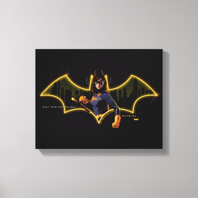 Gotham Knights Batgirl im Logo Leinwanddruck (Vorderseite)