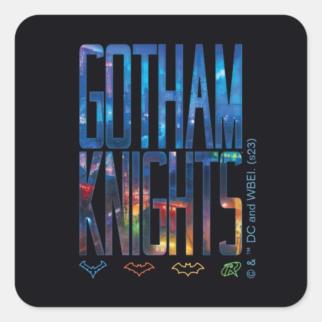 Gotham Knights City Letting Quadratischer Aufkleber (Vorderseite)