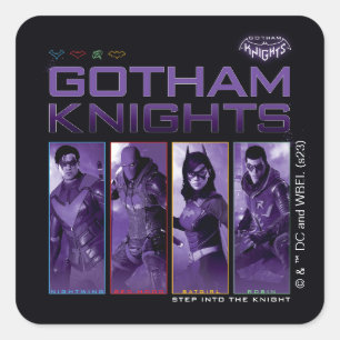 Gotham Knights Hero Panels Quadratischer Aufkleber