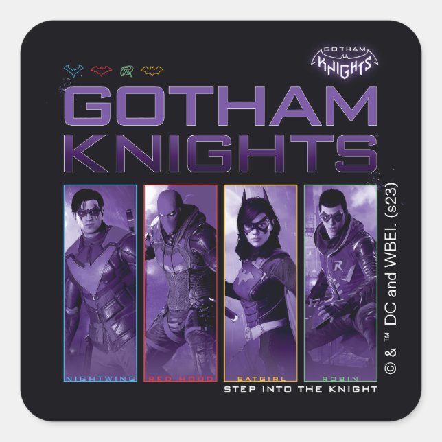 Gotham Knights Hero Panels Quadratischer Aufkleber (Vorderseite)