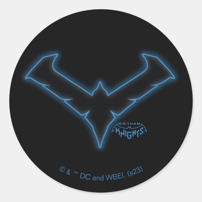 Gotham Knights-Nachts-Logo Runder Aufkleber (Vorderseite)