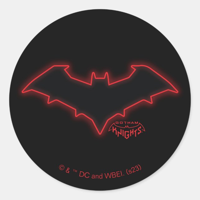 Gotham Knights Red Hood Logo Runder Aufkleber (Vorderseite)