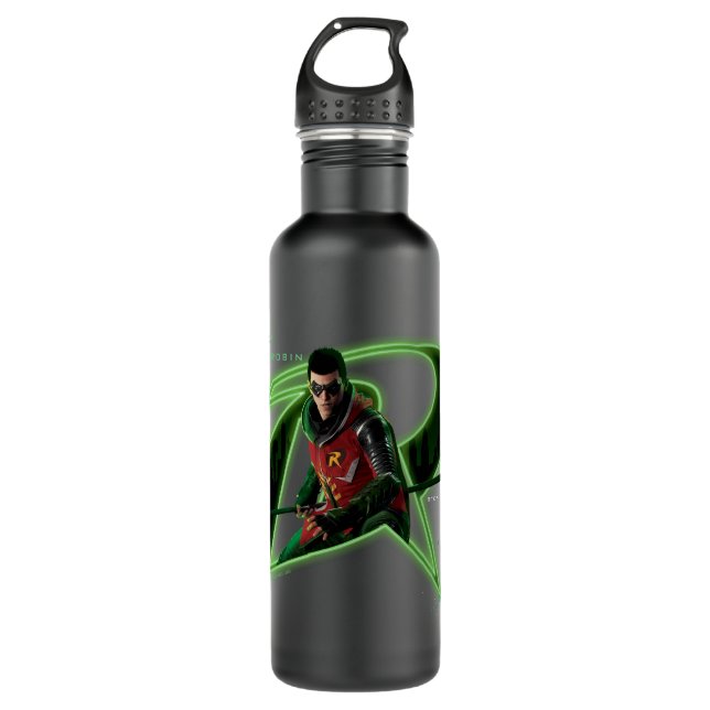 Gotham Knights Robin-Logo Edelstahlflasche (Vorderseite)