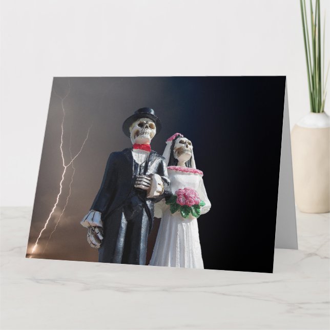 GOTHC SKELETONS WEDING FUNNY GROSSE GLÜCKWUNSCH CA KARTE (Vorderseite)