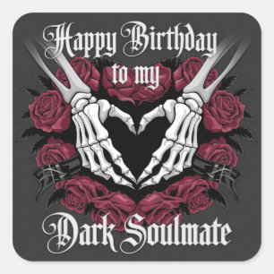 Gothday Design für Ihre dunkle Seelenverwandte Quadratischer Aufkleber