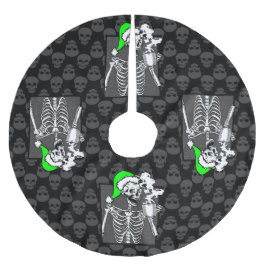 Gotheißskelett mit schwarzem Weihnachtskaffee Polyester Weihnachtsbaumdecke