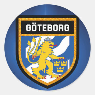 Gothenburg-Flagge Runder Aufkleber