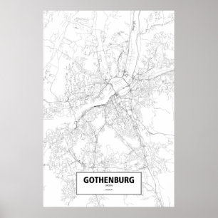 Gothenburg, Schweden (Schwarzes auf Weiß) Poster