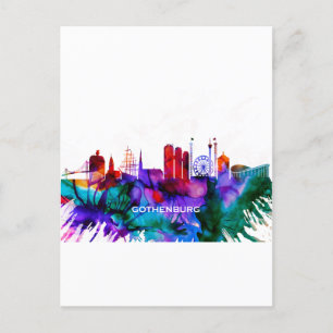 Göthenburg Skyline Einladungspostkarte