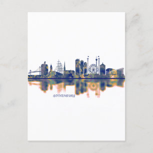 Göthenburg Skyline Einladungspostkarte