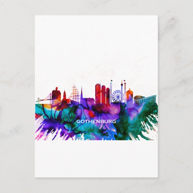 Göthenburg Skyline Feiertagspostkarte (Vorderseite)