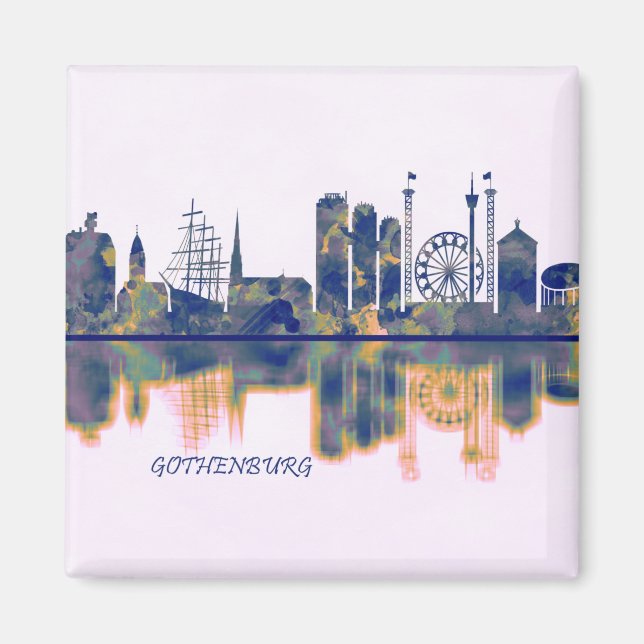 Göthenburg Skyline Magnet (Vorne)
