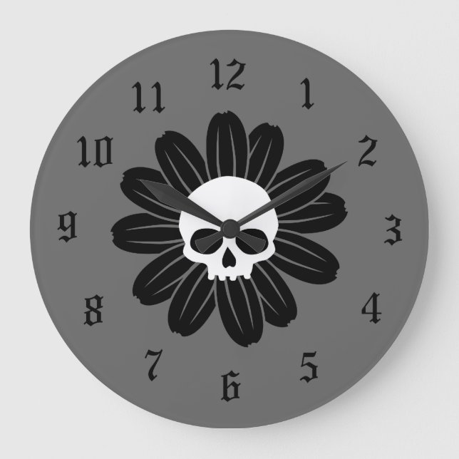 Gothflower Große Wanduhr (Vorderseite)