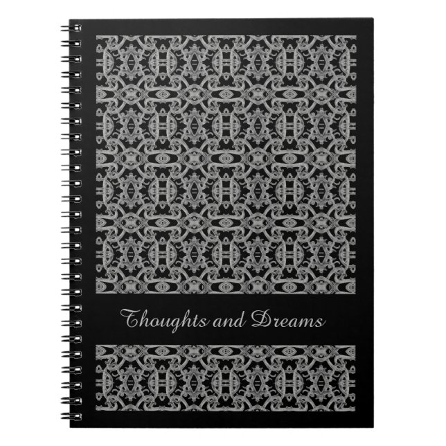 GOTHIC 6.5x8.75 Spiral-Notebook / Schwarz Notizblock (Vorderseite)