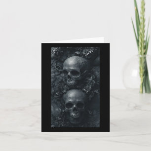 Gothic Aesthetic Grunge Skull Art Botanischer Edgy Karte