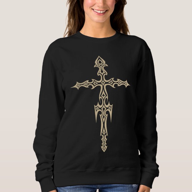 Gothic Alt Cross Y2K Mall Trad Goth Punk E girl Gr Sweatshirt (Vorderseite)