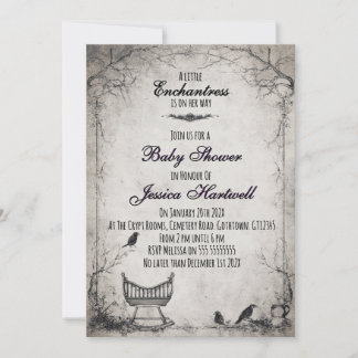 Gothic Alternative Girl Baby Shower Invitation Einladung