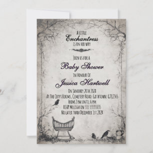 Gothic Alternative Mädchen-Baby-Shower-Einladung Einladung