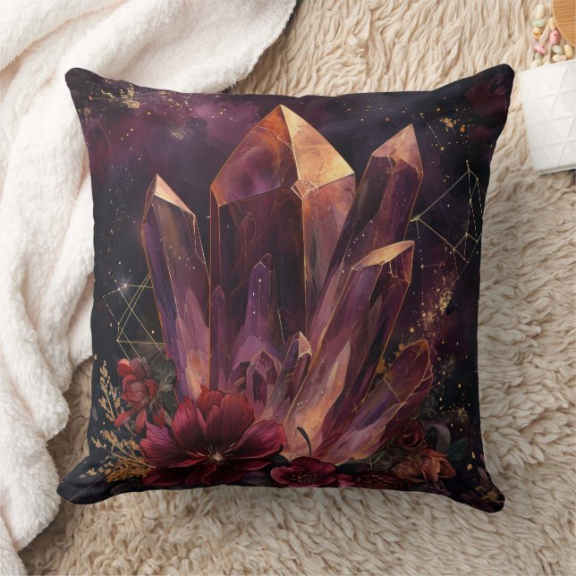 Gothic Amethyst Blumen Galaxy Muster Kissen (Decke)