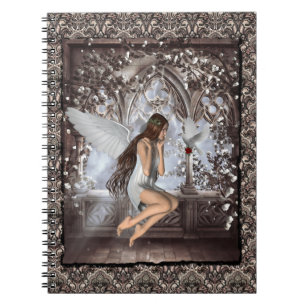 Gothic Angel und ihre Taube Notizblock