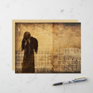 Gothic Angel Vintag Sepia Sheet Music Texture