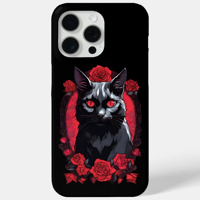 Gothic Animal Portrait | Schwarze Katze Case-Mate iPhone Hülle (Rückseite)