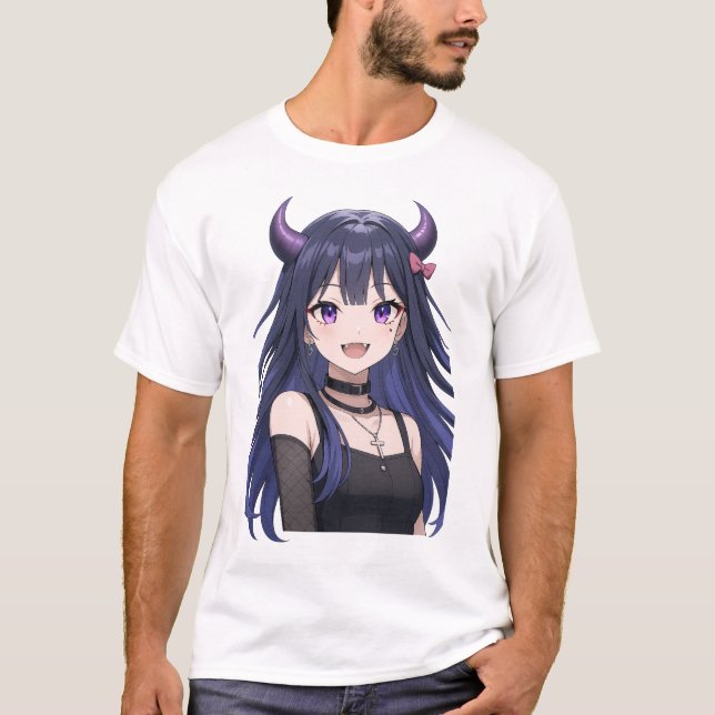 Gothic Anime Girl Collection - Dunkles ästhetische T-Shirt (Vorderseite)
