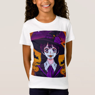 Gothic Anime Witch Halloween Art T-Shirt