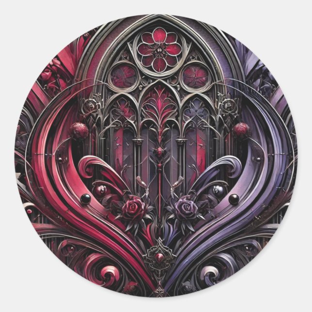 Gothic Arch Floral Sticker (Vorderseite)