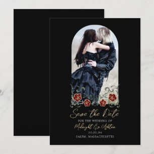 Gothic Arch Foto Black Wedding Save the Date