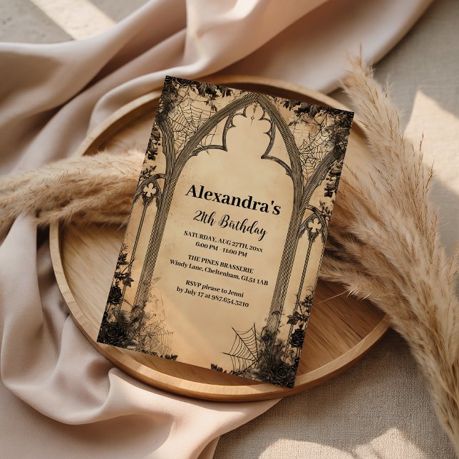 Gothic Arch Midnight Birthday Einladung (Von Creator hochgeladen)