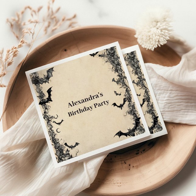 Gothic Arch Midnight Birthday Serviette (Von Creator hochgeladen)