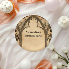 Gothic Arch Mitternachts-Geburtstag Pappteller